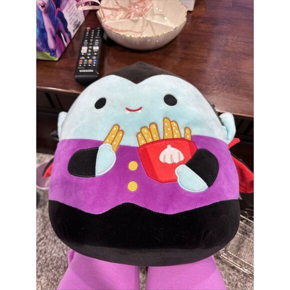 Squishmallow Halloween Vince The Vampire With Garlic‎ Fries 12" Preowned - Picture 1 of 1